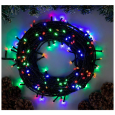 Гирлянда "Нить" 20 м , IP20, тёмная нить, 200 LED, свечение мульти цвет, 8 режимов, 220 В Luazon Lighting