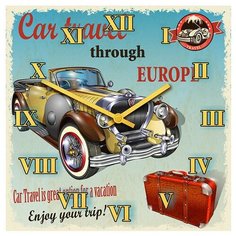 SvS Настенные часы SvS 3501595 Car travel throught Europe СВС