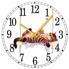 SvS Настенные часы SvS 3001057 Pets Кот на качели СВС