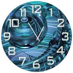SvS Настенные часы SvS 4001641 Сфера в синей абстракции СВС