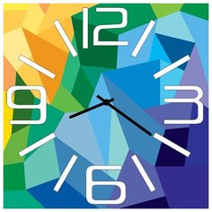 SvS Настенные часы SvS 3501785 Абстракция цветных кристаллов СВС