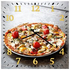 SvS Настенные часы SvS 3501730 Kitchen Пицца с помидорами СВС