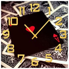 SvS Настенные часы SvS 3501652 Черный чирвовый туз СВС