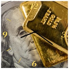 SvS Настенные часы SvS 3001938 Золотые слитки СВС