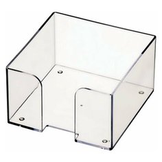 Подставка для бумажного блока СТАММ пластиковая, 90х90х50 мм, прозрачная, ПЛ61