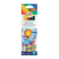 Карандаши цветные гамма "Классические", 6 цветов, заточенные, шестигранные, картонная упаковка, 05091801, 050918_01 Gamma