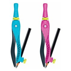 Циркуль MAPED (Франция) "Kidz Eazy 360", 140 мм, пластиковый, универсальный держатель + карандаш, ассорти, 181611