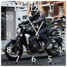 SvS Настенные часы SvS 3502013 Мотоциклист в дороге СВС