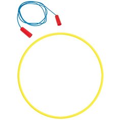 Активные игры для детей 2в1/ Скакалка спортивная + Обруч 80 см желтый KAROLINA TOYS