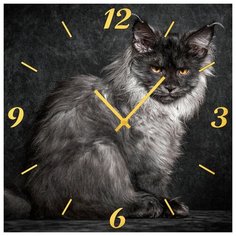 SvS Настенные часы SvS 3002088 Пепельный кот СВС