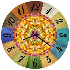 SvS Настенные часы SvS 3502120 Абстракция в яркой рамке СВС