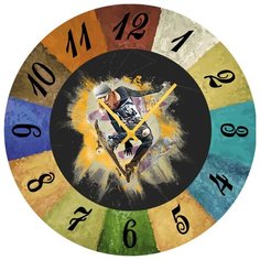 SvS Настенные часы SvS 3002118 Скейтбордистка СВС