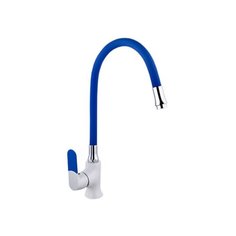 Смеситель для кухни MATRIX SMF-323317/WT-BL 40 мм (синий силиконовый излив) ручка 5 цветов