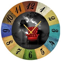 SvS Настенные часы SvS 3002111 Красное кресло на сером фоне СВС