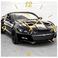 SvS Настенные часы SvS 3001942 Черное спортивное авто СВС