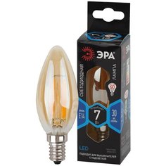 F-LED B35-7W-840-E14 gold ЭРА (филамент, свеча золот, 7Вт, нетр, E14) (10/100/5000) Б0047033 (упаковка 10 шт) ERA