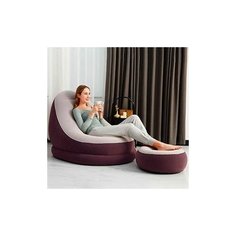 Надувное кресло Comfort Cruiser Inflate-A-Chair, бордовый, 121х100х86 см, с пуфиком 54х54х26 см, BestWay, BestWay 75053-