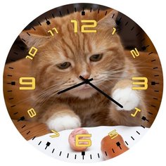 SvS Настенные часы SvS 3502038 Кот с сарделькой СВС