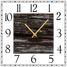 SvS Настенные часы SvS 3502065 Брусок дерева в белой рамке СВС