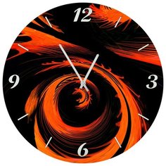 SvS Настенные часы SvS 3001784 Оранжево-черная абстракция СВС