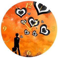 SvS Настенные часы SvS 3502078 Черно-белые сердца СВС