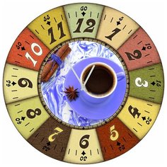 SvS Настенные часы SvS 3502307 Кофе на фиолетовом блюдце СВС