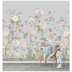 F11103-03 Фотообои Флизелиновые с виниловым покрытием Цветы "Шенуазри" 300х270 см Barton Wallpapers