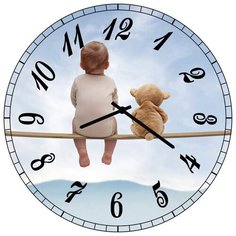 SvS Настенные часы SvS 4002046 Ребенок с мишкой смотрят в небо СВС
