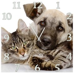 SvS Настенные часы SvS 4002053 Пес и кот СВС