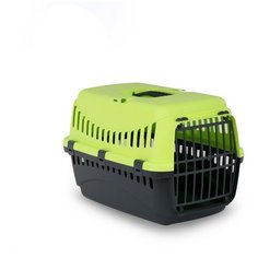 Переноска для животных до 4 кг пластиковая DUVO+ "Buddies on the go!", салатовая, 46х31х32cм (Италия)