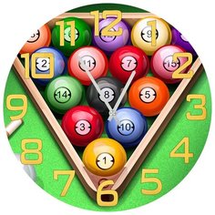 SvS Настенные часы SvS 4001619 Бильярдные шары в треугольнике СВС