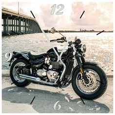 SvS Настенные часы SvS 3502021 Мотоцикл на фоне воды СВС