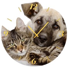 SvS Настенные часы SvS 3502054 Пес и кот СВС