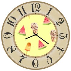 SvS Настенные часы SvS 3502163 Kitchen Кусочки арбузов и мороженное СВС