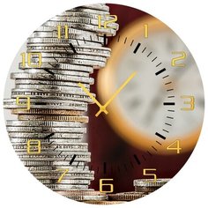 SvS Настенные часы SvS 3501929 Монеты стопкой СВС