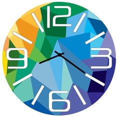 SvS Настенные часы SvS 3001786 Абстракция цветных кристаллов СВС