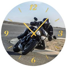 SvS Настенные часы SvS 4002016 Вираж мотоциклиста СВС