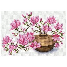 Ваза с магнолиями Рисунок на канве 37/49 37х49 (26х39) Матренин Посад 1606 37х49 (26х39) Матренин Посад 1606)