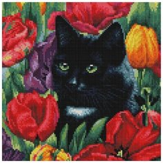 Среди тюльпанов Мозаика на подрамнике 30х30 30х30 Белоснежка 381-ST-S