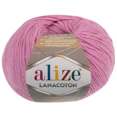 Пряжа для вязания Ализе Lana Coton (26% шерсть, 26% хлопок, 48% акрил) 10х50г/160м цв.098 розовый ALIZE LANA.COTON.098