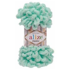 Пряжа для вязания Ализе Puffy (100% микрополиэстер) 5х100г/9.5м цв.019 св.бирюзовый ALIZE PUFFY.019