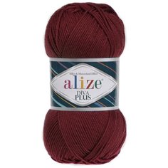 Пряжа для вязания Ализе Diva Plus (100% микрофибра акрил) 5х100г/220м цв.057 бордовый ALIZE