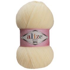 Пряжа для вязания Ализе Extra Life (100% акрил) 5х100г/480м цв.912 молочный ALIZE