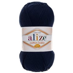 Пряжа для вязания Ализе Cotton Baby Soft (50% хлопок, 50% акрил) 5х100г/270м цв.058 тёмно-синий ALIZE COT.SB.058