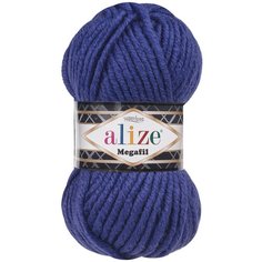 Пряжа для вязания Ализе Superlana Megafil (25% шерсть, 75% акрил) 5х100г/55м цв.215 черника ALIZE SUPER.MG.215