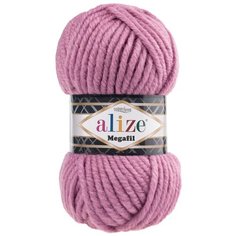 Пряжа для вязания Ализе Superlana Megafil (25% шерсть, 75% акрил) 5х100г/55м цв.028 сухая роза ALIZE SUPER.MG.028