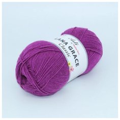 Пряжа для вязания ТРО LANA GRACE Classic (25% мериносовая шерсть, 75% акрил супер софт) 5х100г/300м цв.1643 яр.сирень Пряжа из Троицка ТРО.LG.CLASSIC.1643 Троицкая камвольная фабрика
