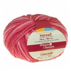Пряжа для вязания ТРО Каскад (40% шерсть, 60% акрил) 10х100г/125м цв.7126 принт Пряжа из Троицка ТРО.каскад.7126 Троицкая камвольная фабрика