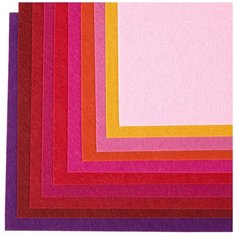 Набор листового фетра (мягкий) IDEAL 1мм 20х30см FLT-SA10 уп.10 листов цв.красный ассорти