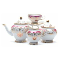 Сервиз чайный. Дулёвский фарфоровый завод. Форма Агат. Рисунок Президент. 15 предметов.